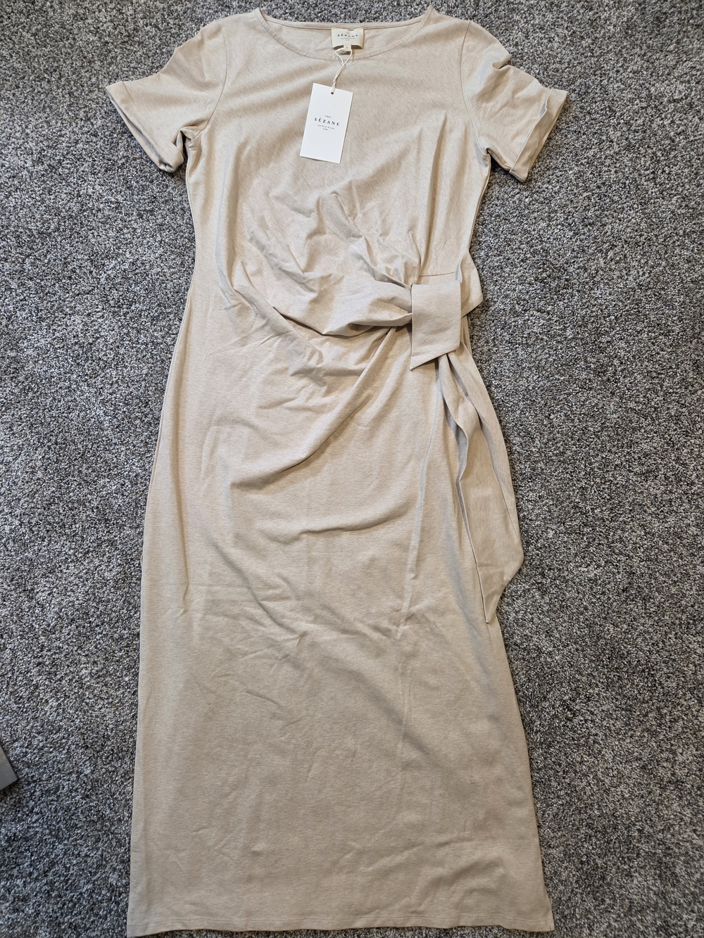 Sezane Pippa Dress In Mottled Beige